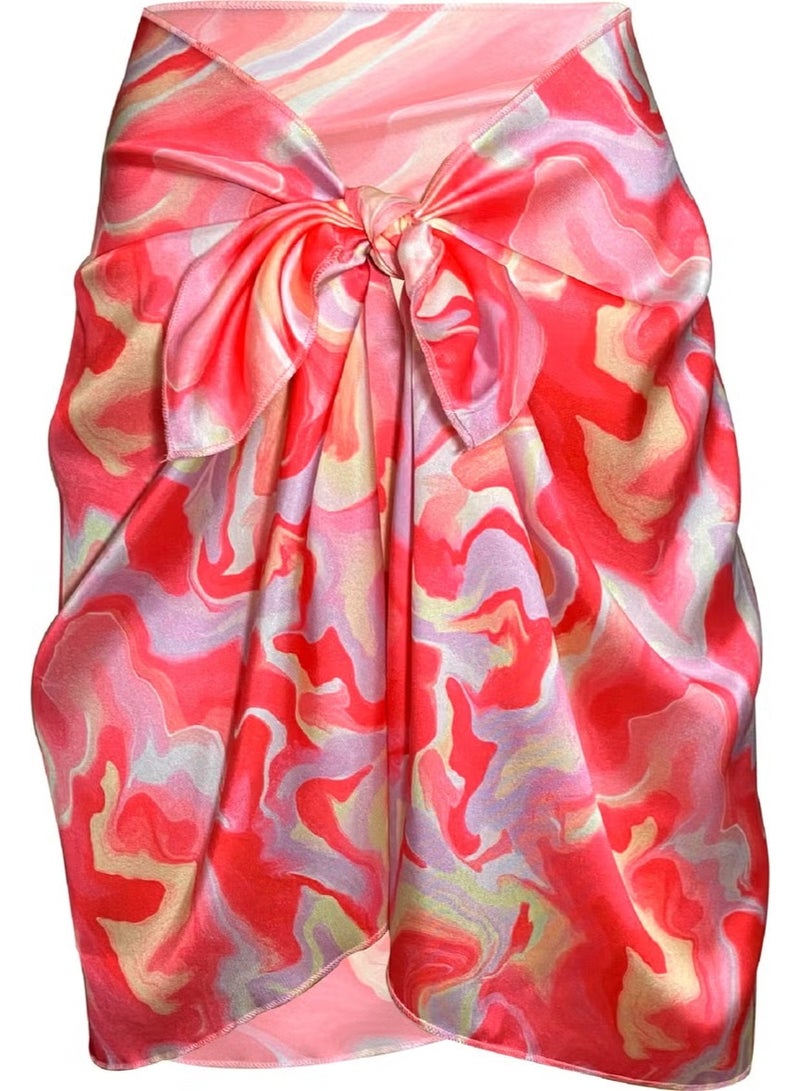 Bolder Sakura Pink Batik Satin Sheer Pareo (147*55) - Image 1